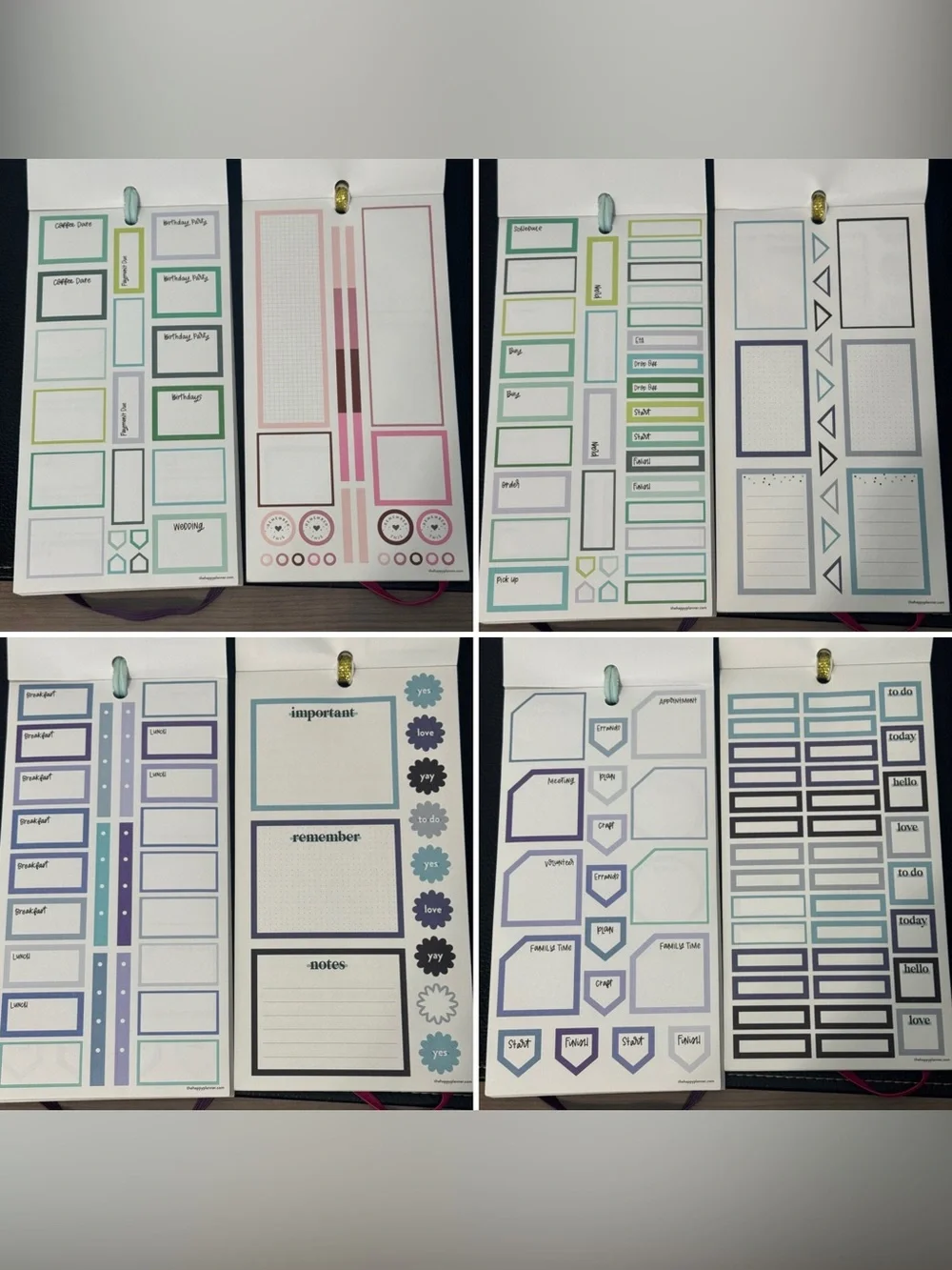 The Happy Planner Jewel Tone & Handwritten Colored Box Sticker Pack - Multicolor